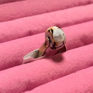 Sterling silver agate handmade ring size 6.5